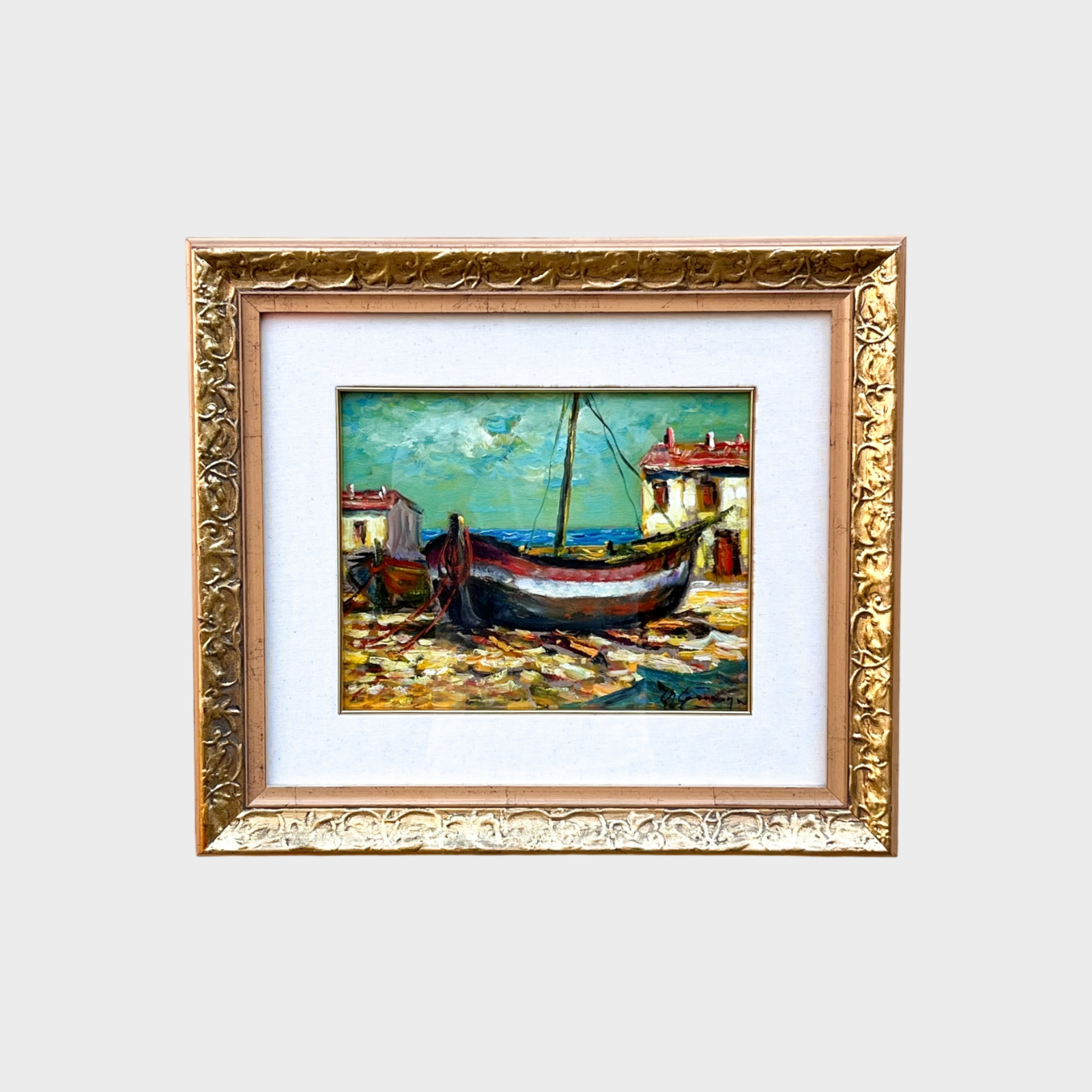 Giovan Francesco Gonzaga - Olio su tela - Il peschereccio in secca